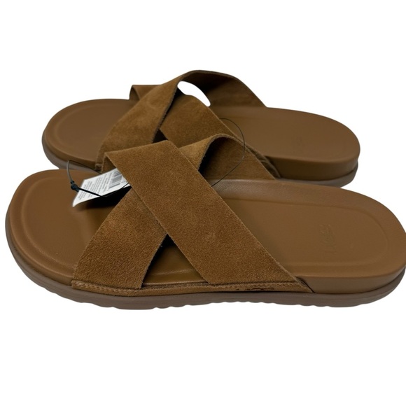 UGG Men’s Size 9 Wainscott Slide Sandals leather brown NWT main image 5